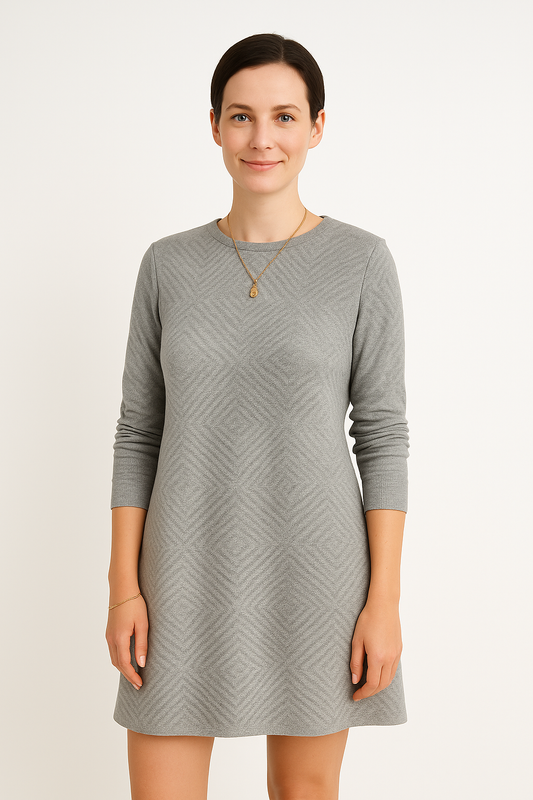 Textured Long Sleeve Dress
