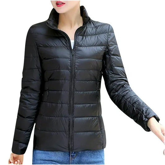 Jacket With Zipper Closure For Women
